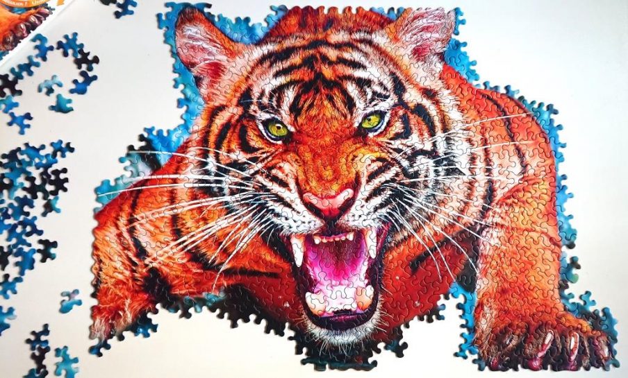 Trefl Puzzle - Crazy Shapes - Facing a Tiger - 600 pieces