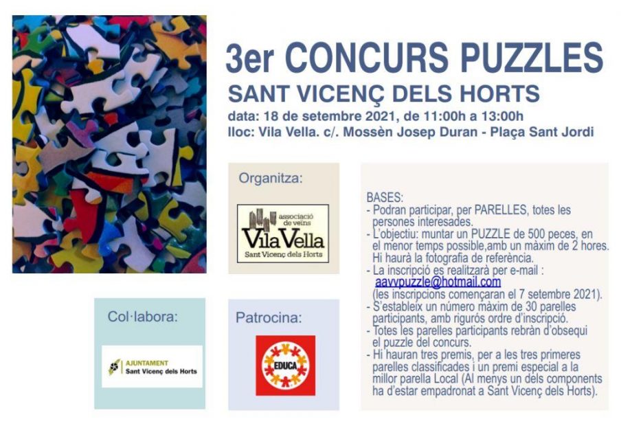 3er Concurs Puzzles Sant Vicenc dels Horts
