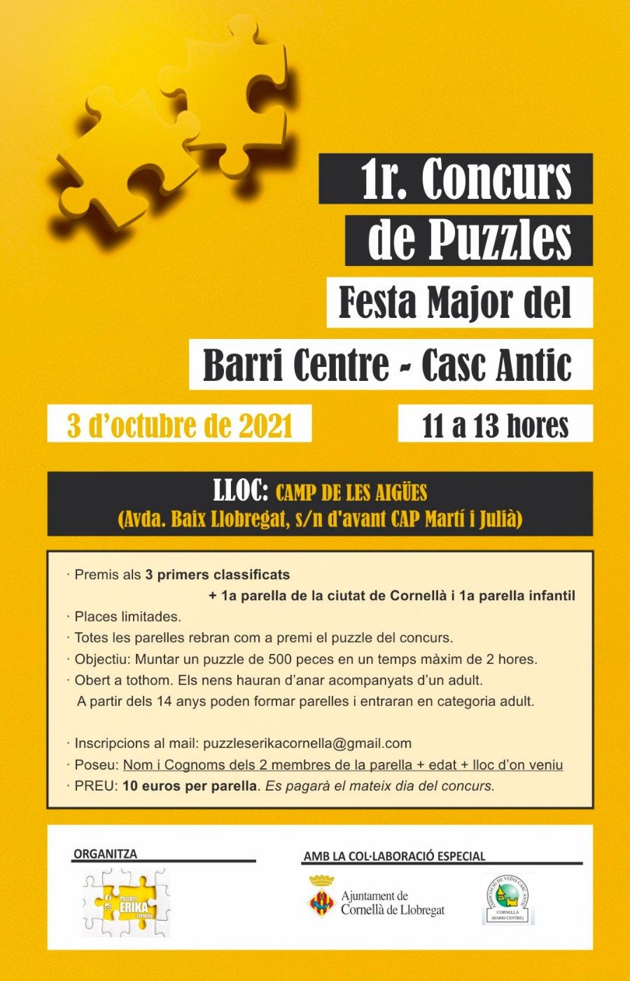 1r Concurs de Puzzles Festa Major del Barri Centre Cornella