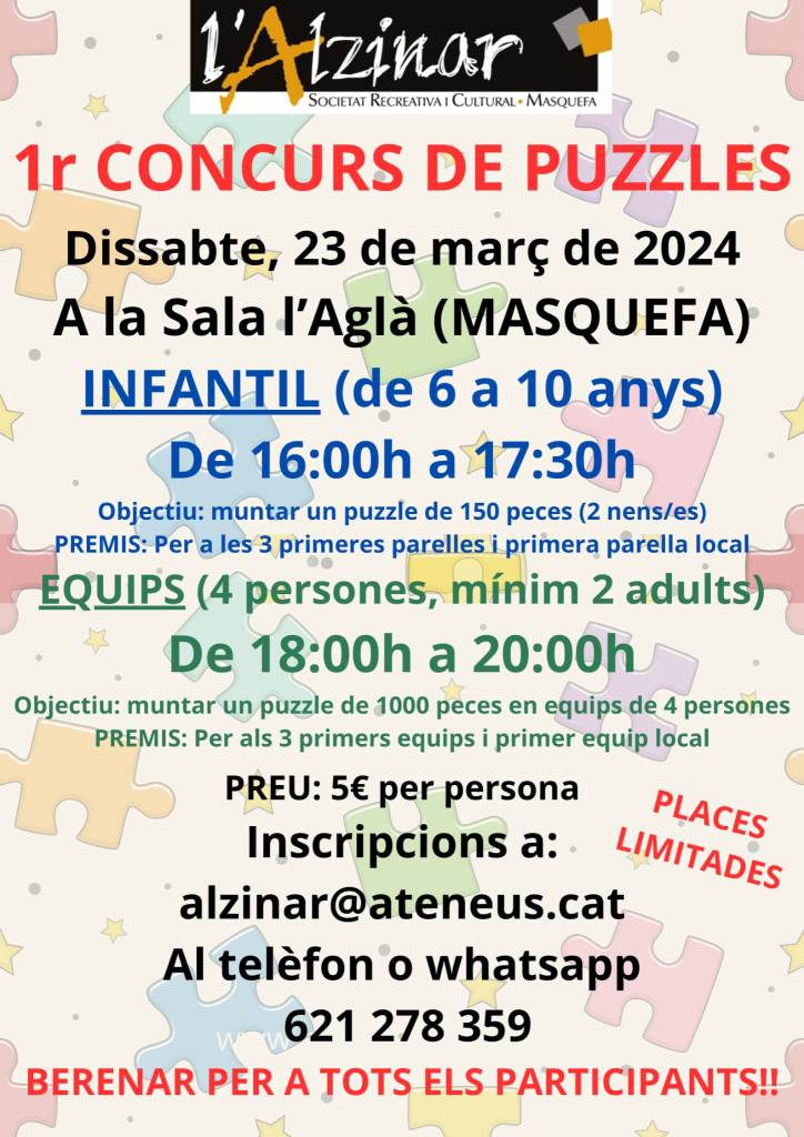 1er Concurso de Puzzles l'Alzinar